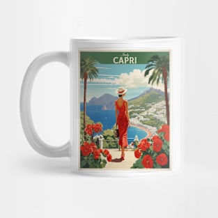 Capri Italy Vintage Tourism Travel Poster Mug